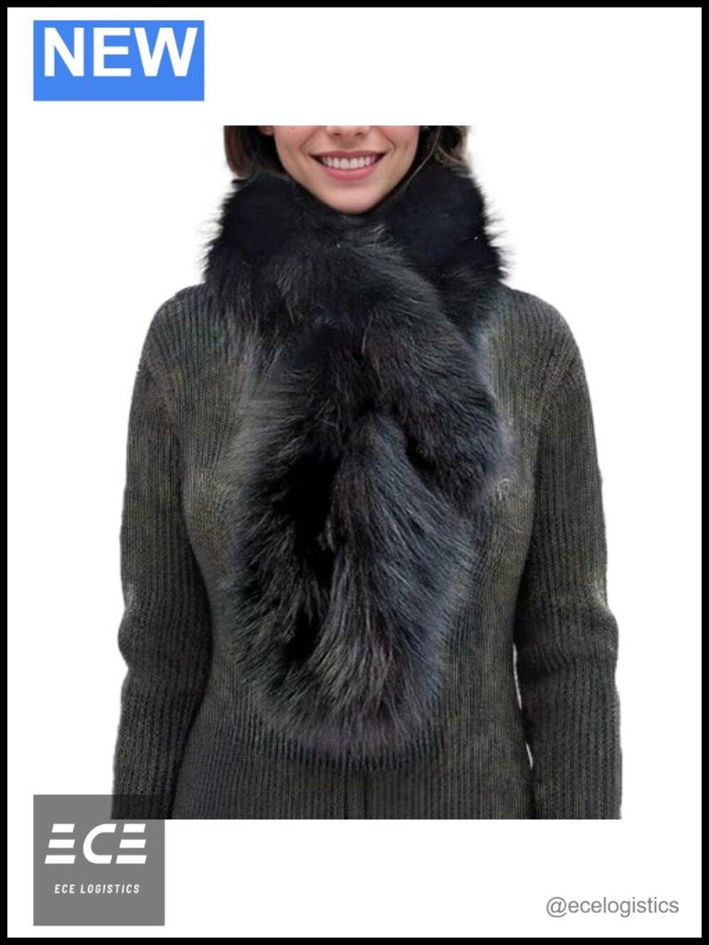 Genuine Fox Fur Scarf Winter Wrap Warm Chic Women